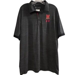 Under Armour Men's XL Black Maryland Terrapins Polo Shirt Short Sleeve